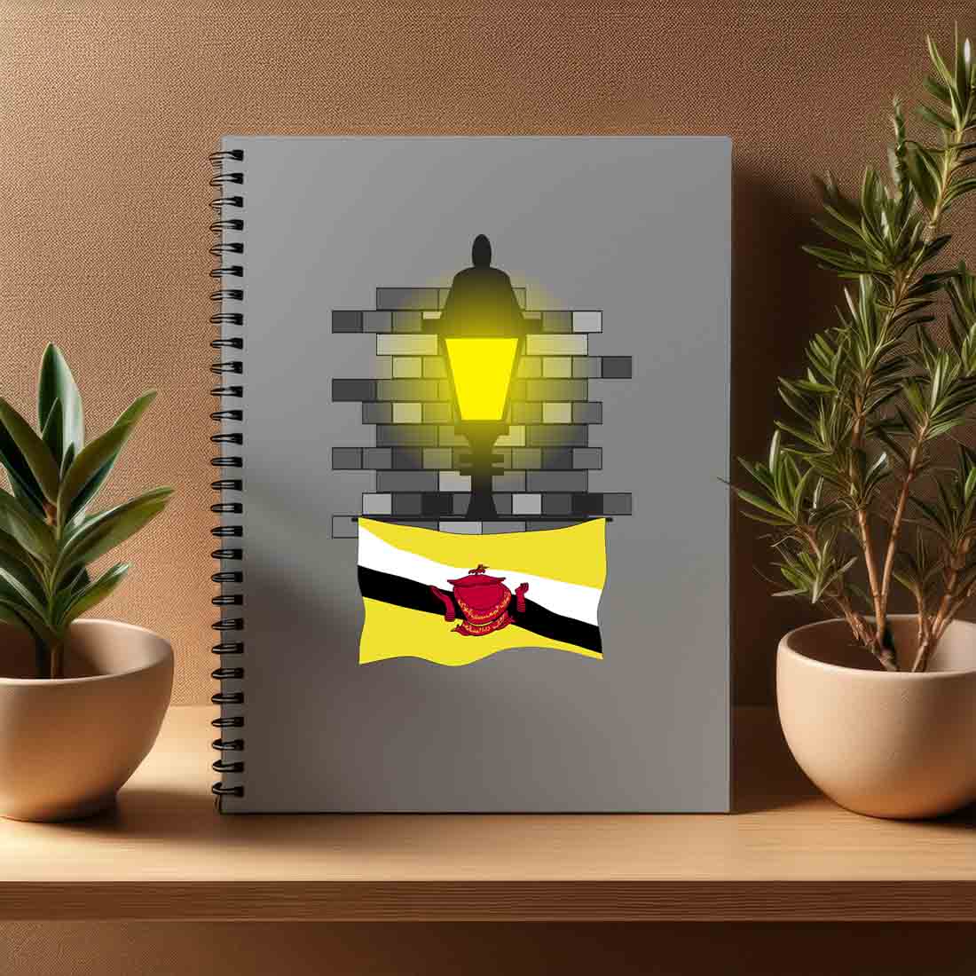 Brunei  Street Lamp Bricks Notebook