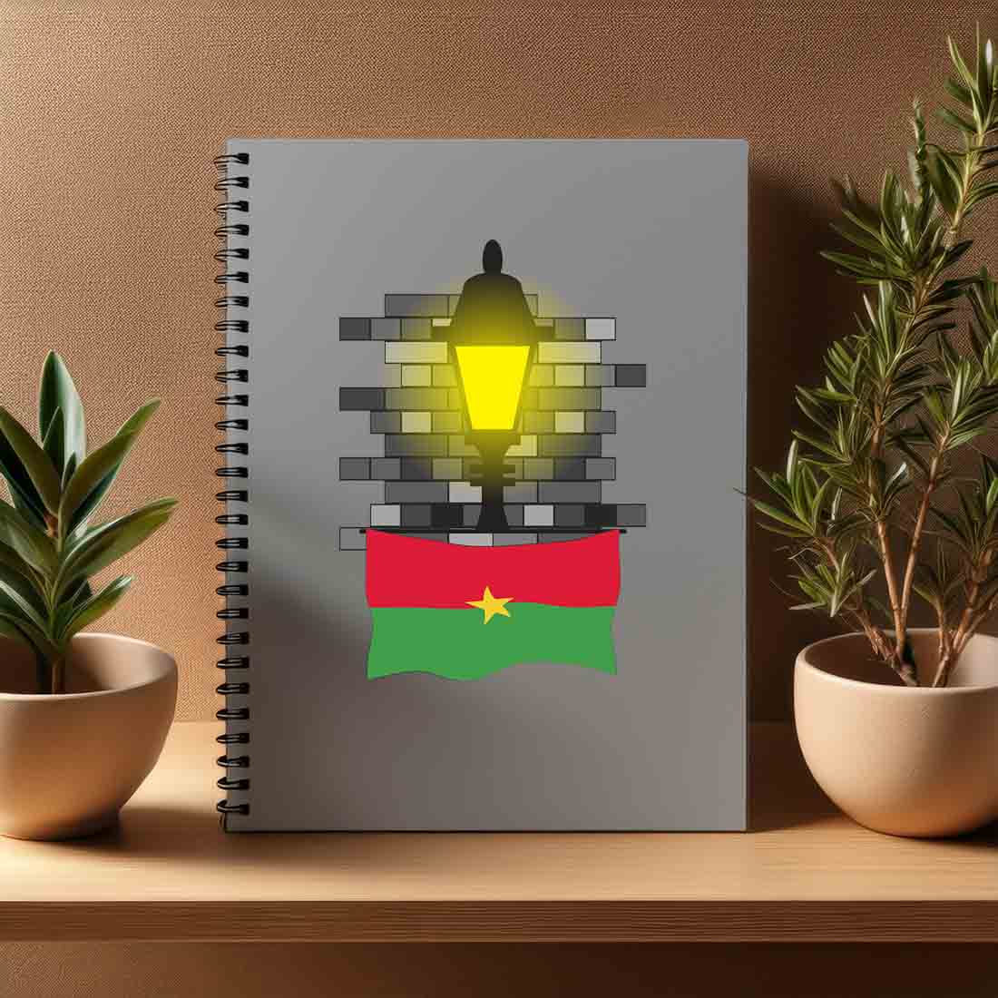 Burkina Faso  Street Lamp Bricks Notebook