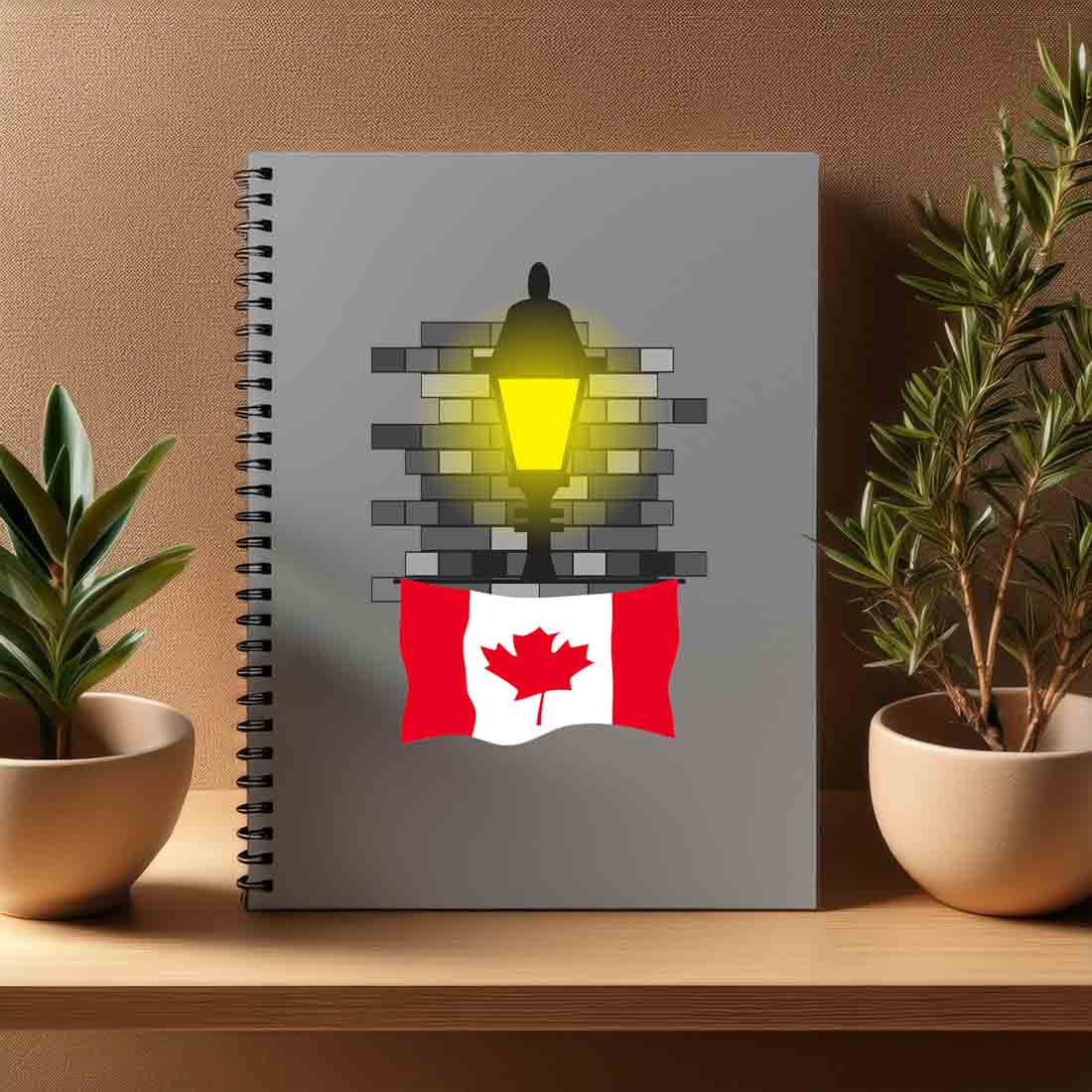 Canada  Street Lamp Bricks Notebook