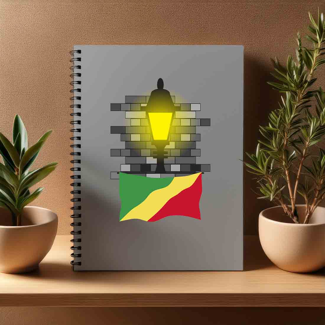 Congo Republic of the  Street Lamp Bricks Notebook