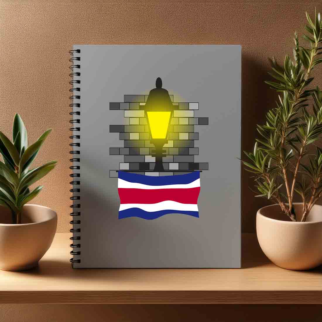 Costa Rica  Street Lamp Bricks Notebook