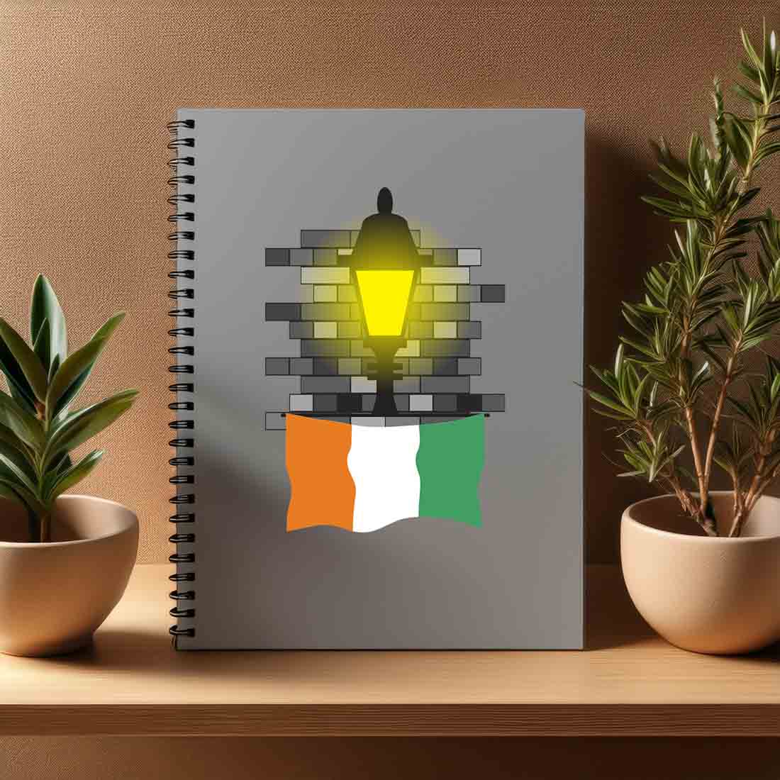 Cote DIvoire  Street Lamp Bricks Notebook