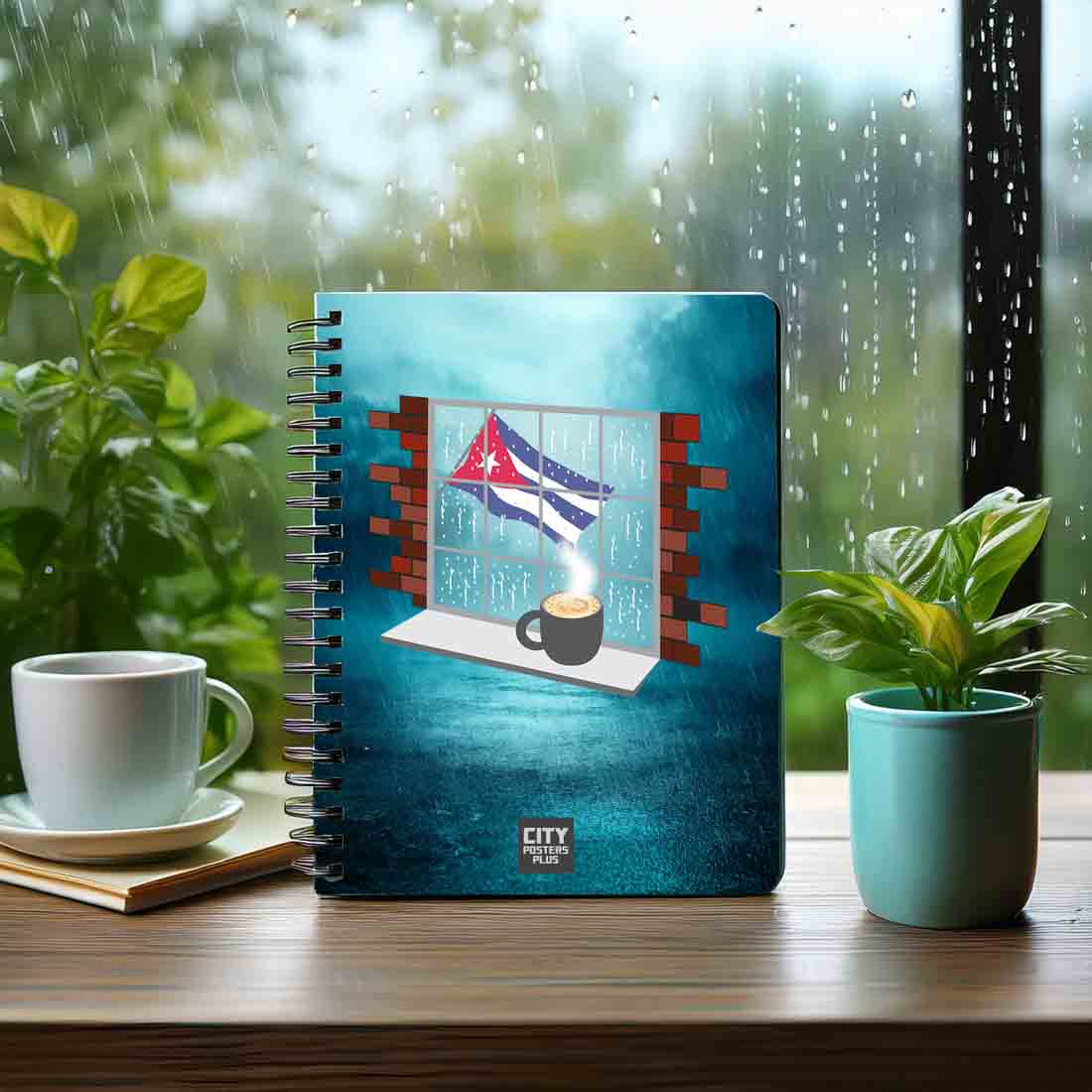 Cuba Coffee Rain Notebook