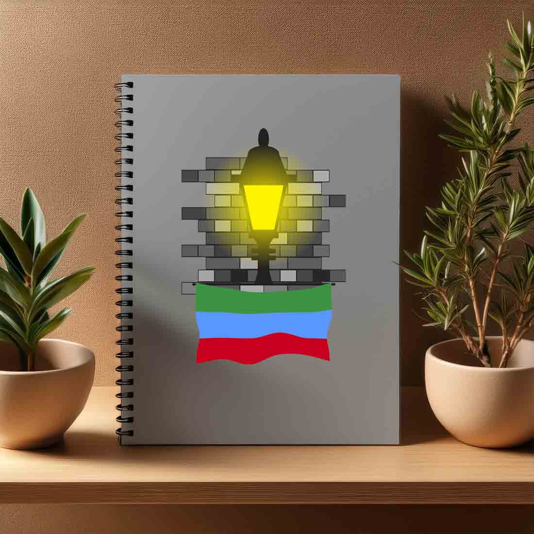 Dagestan  Street Lamp Bricks Notebook