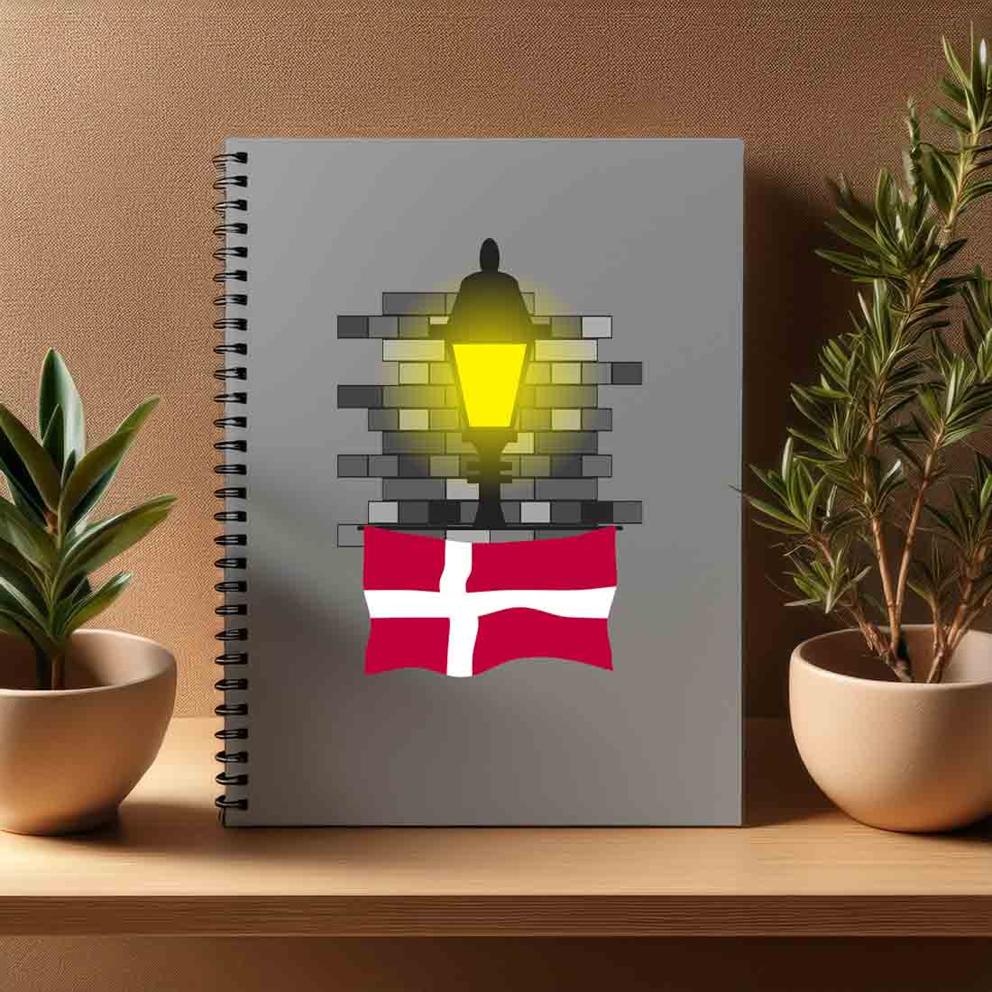 Denmark  Street Lamp Bricks Notebook