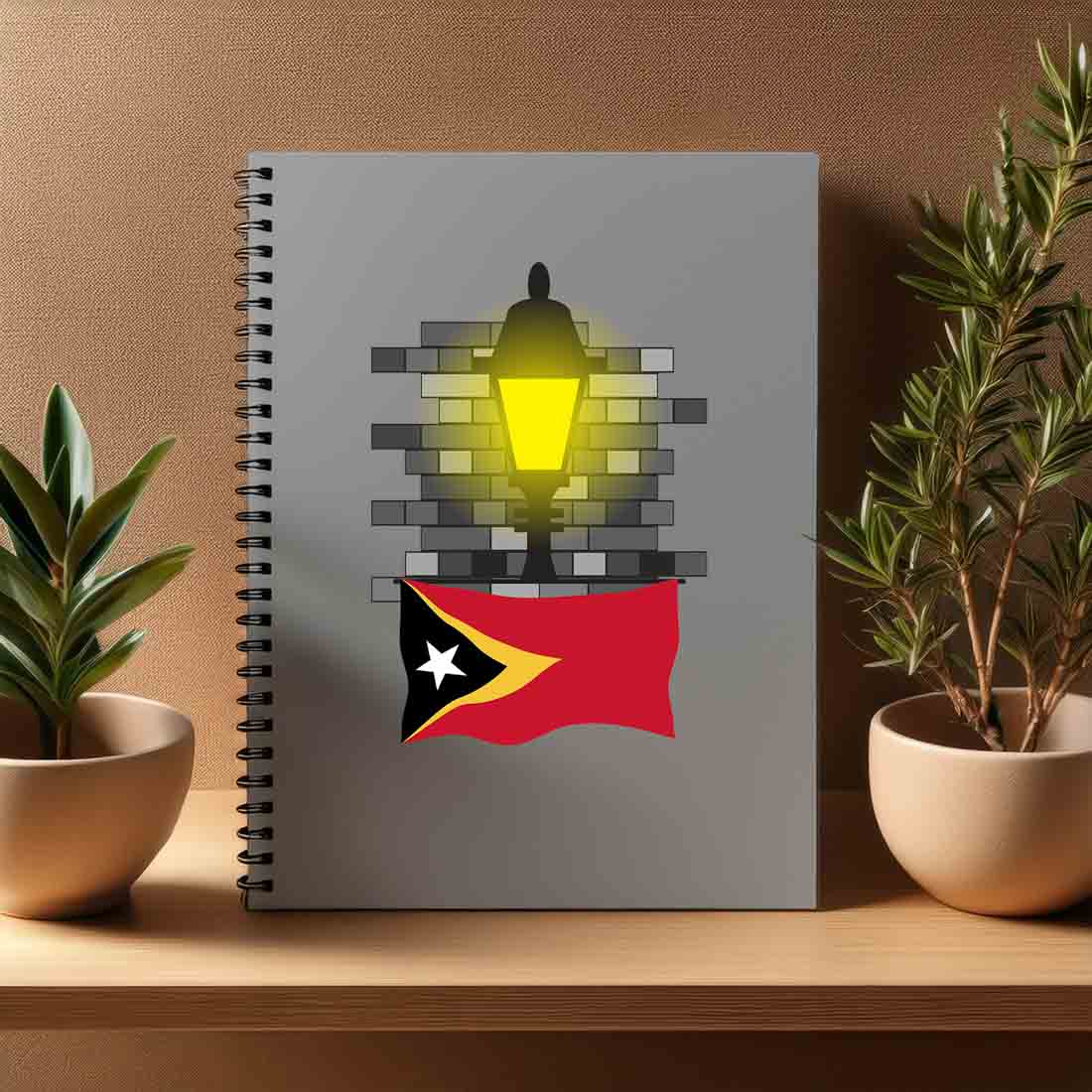 East Timor  Street Lamp Bricks Notebook