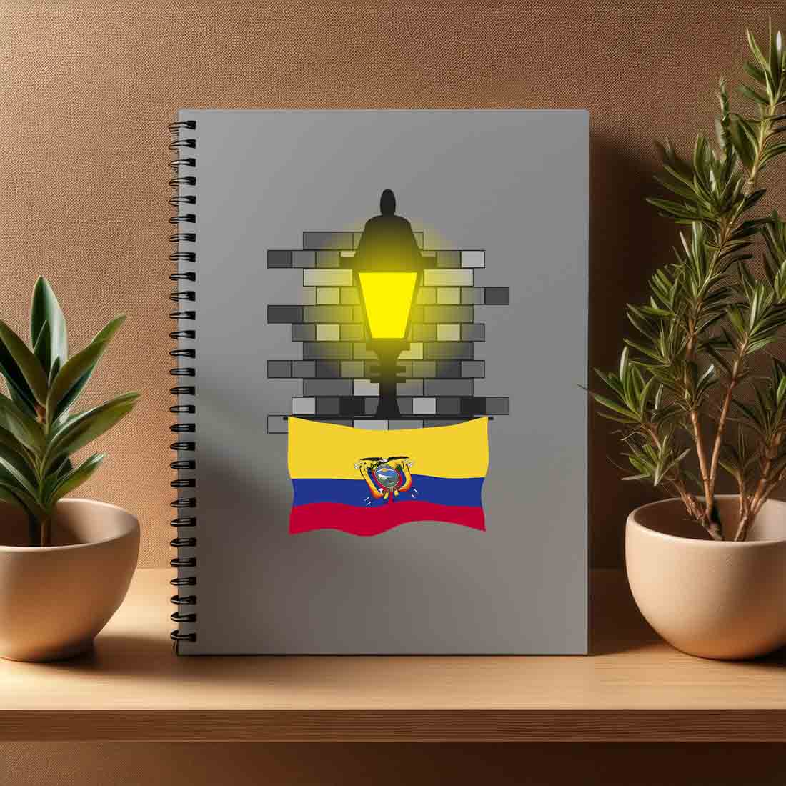 Ecuador  Street Lamp Bricks Notebook