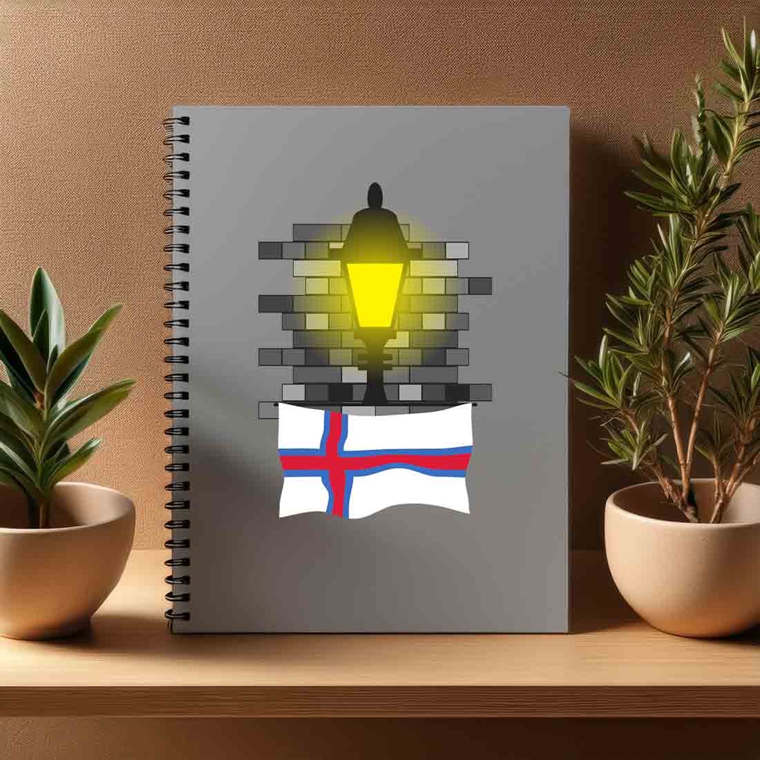 Faroe Islands  Street Lamp Bricks Notebook