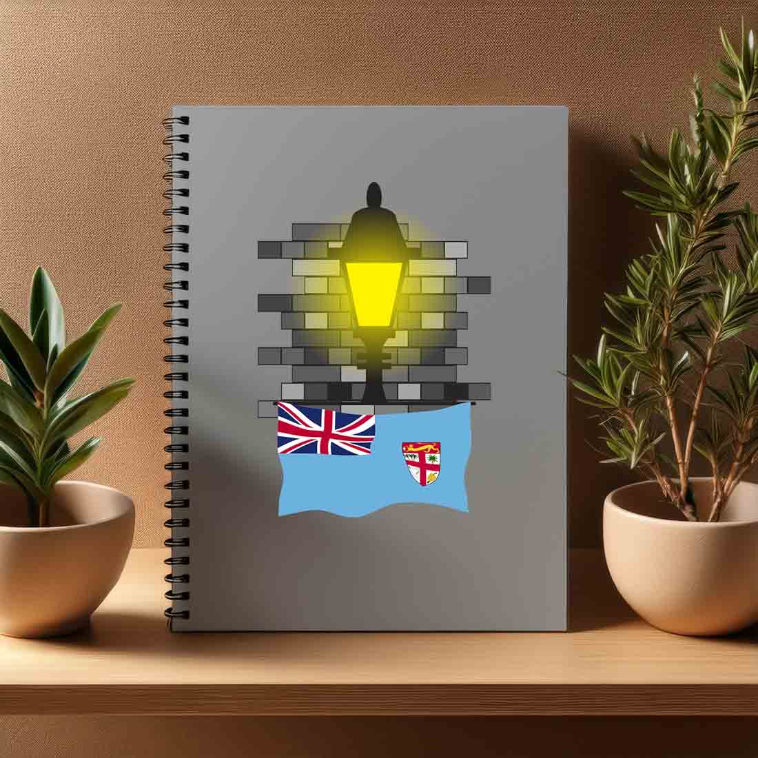 Fiji  Street Lamp Bricks Notebook