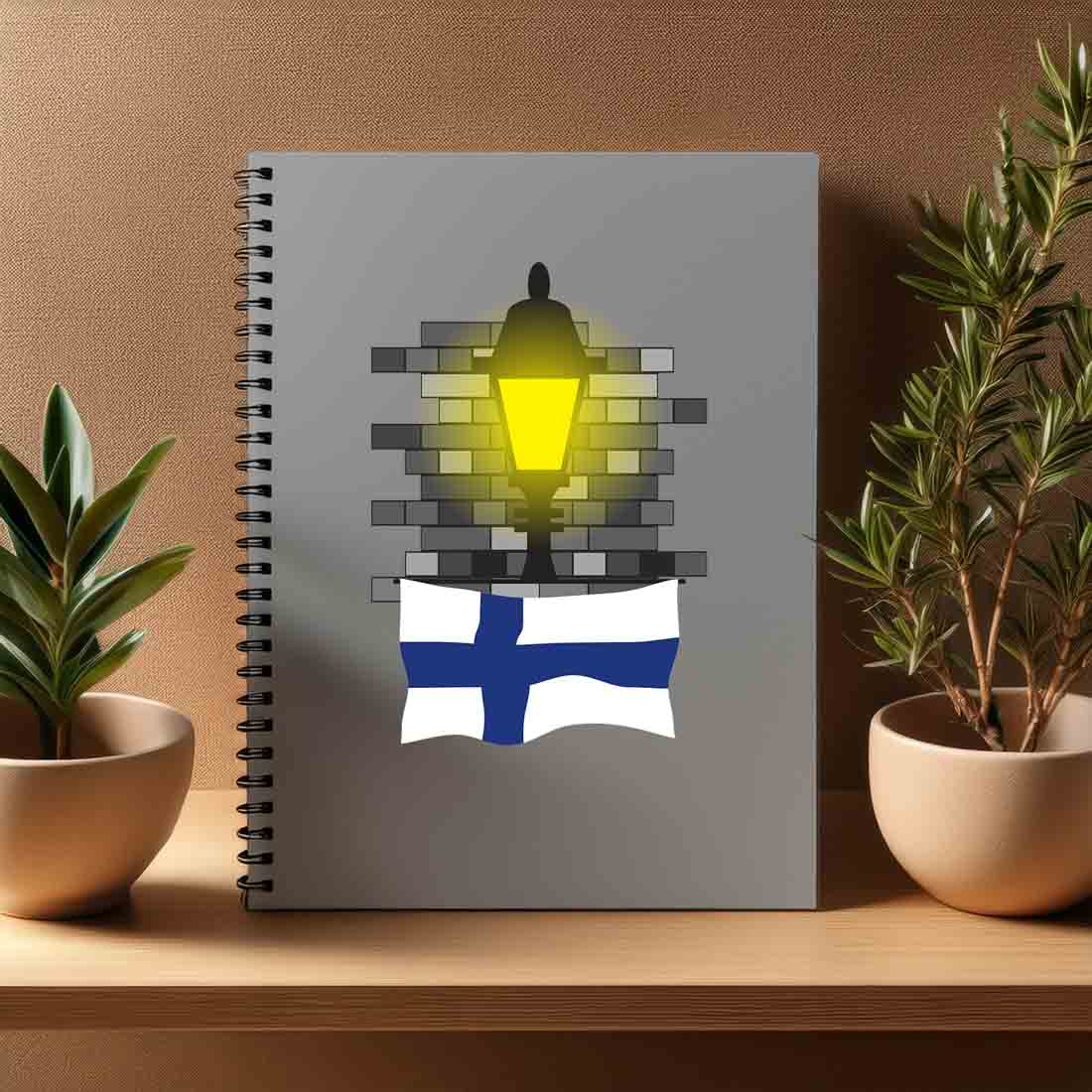 Finland  Street Lamp Bricks Notebook