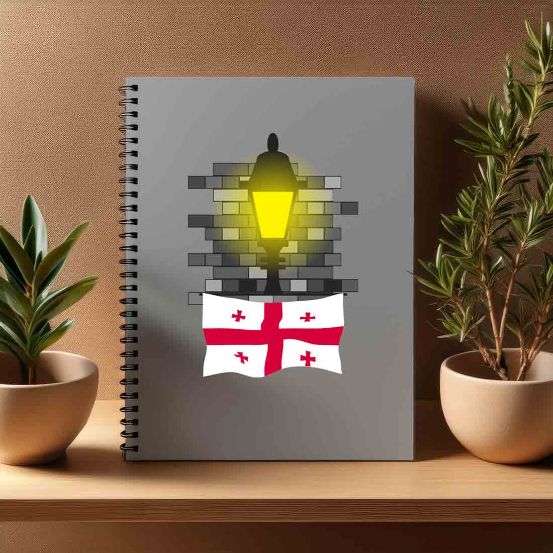 Georgia  Street Lamp Bricks Notebook