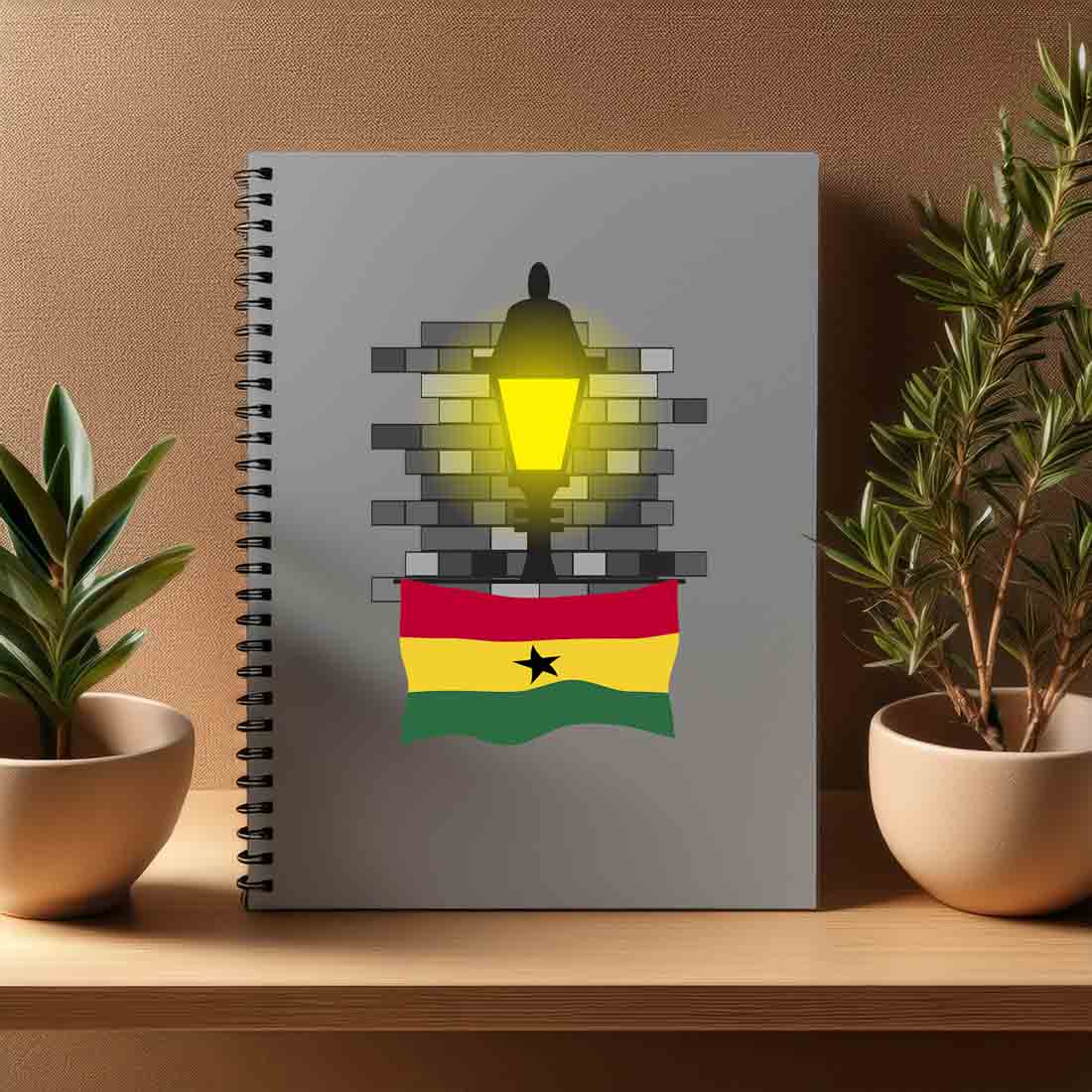Ghana  Street Lamp Bricks Notebook