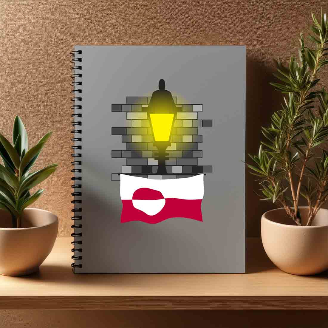 Greenland  Street Lamp Bricks Notebook