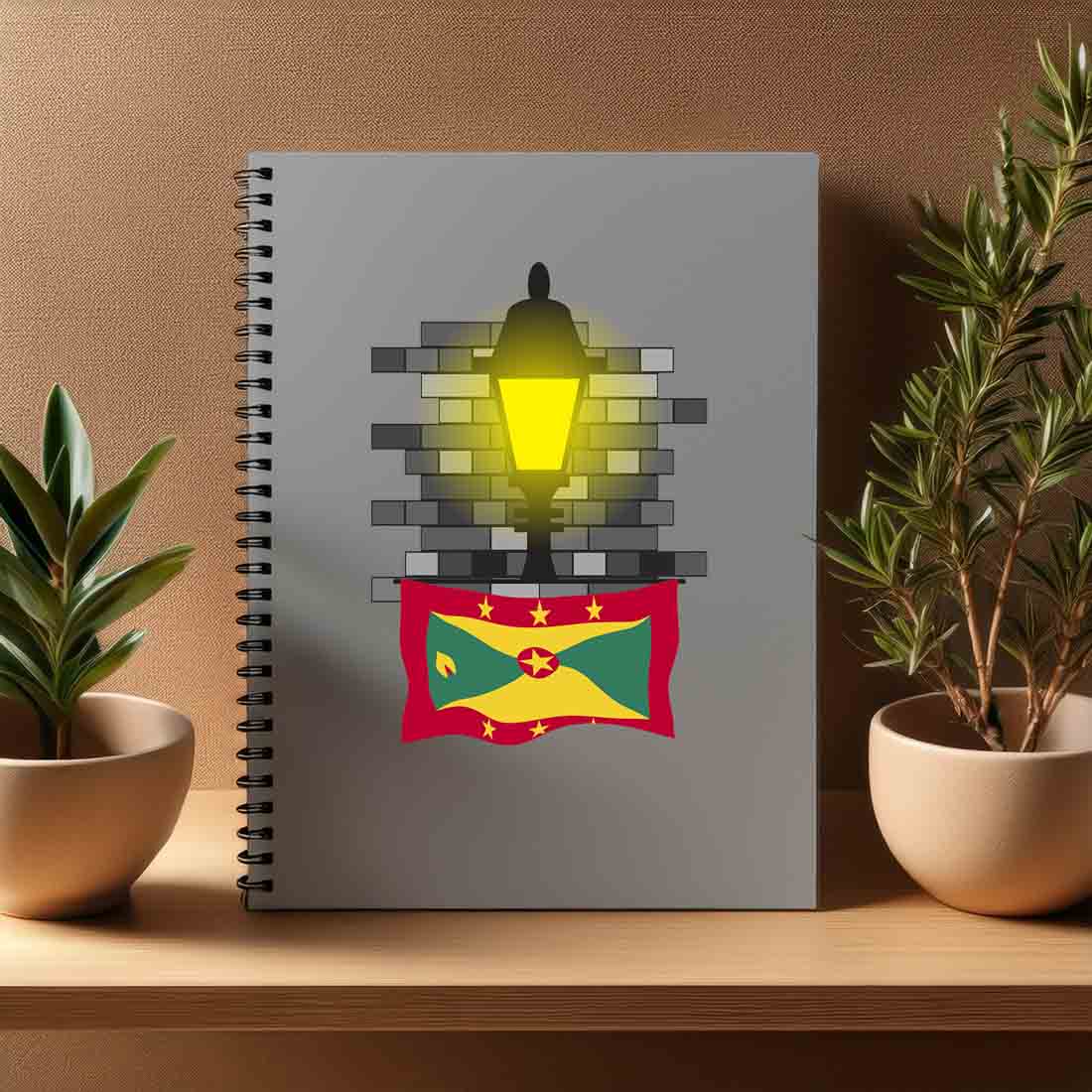 Grenada  Street Lamp Bricks Notebook
