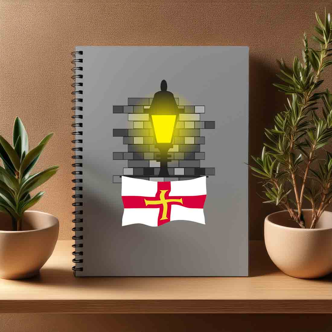 Guernsey  Street Lamp Bricks Notebook