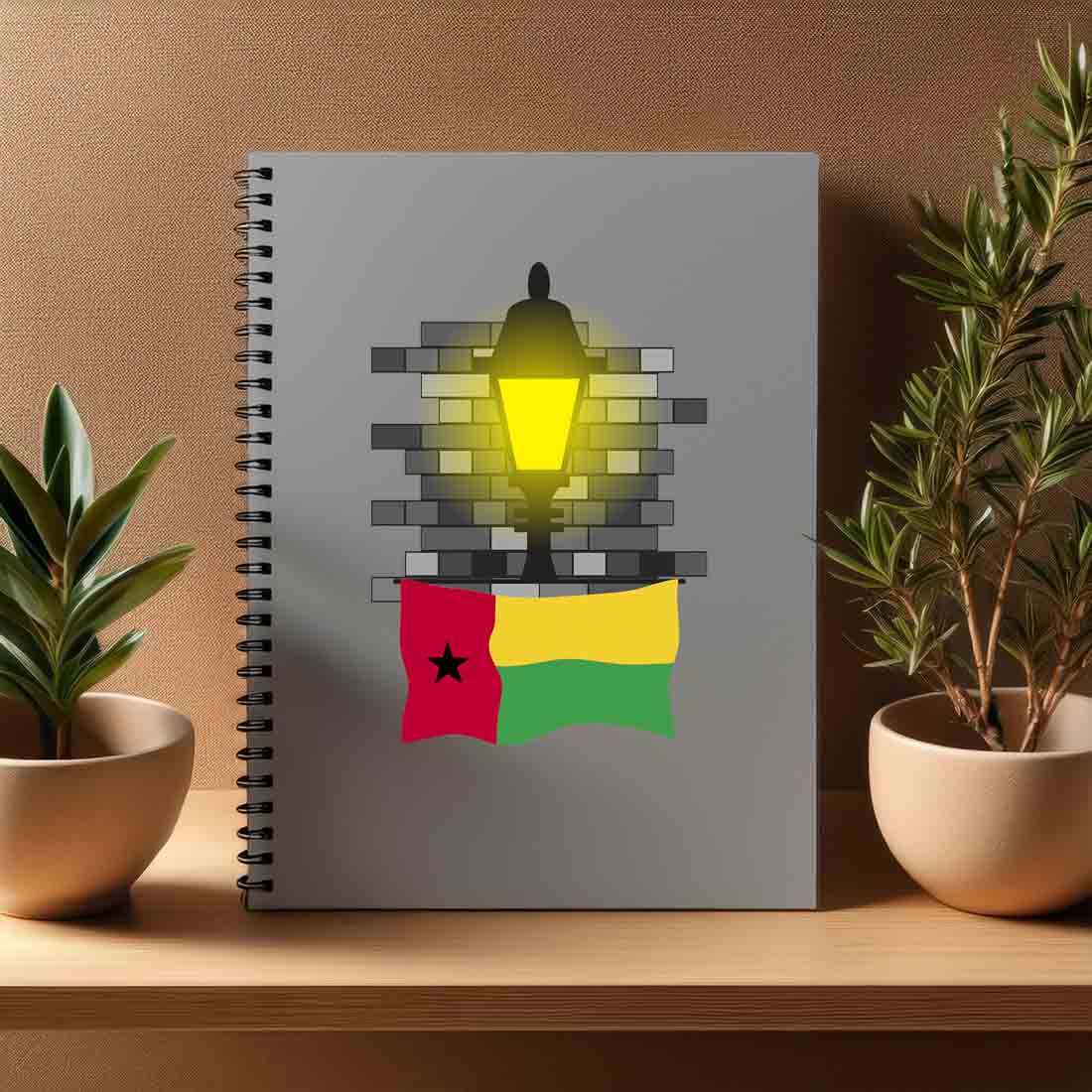 Guinea Bissau  Street Lamp Bricks Notebook