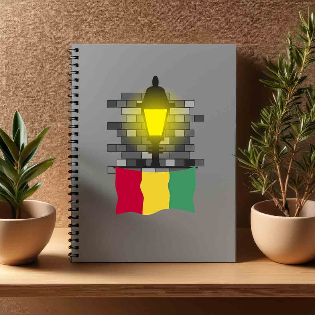 Guinea  Street Lamp Bricks Notebook