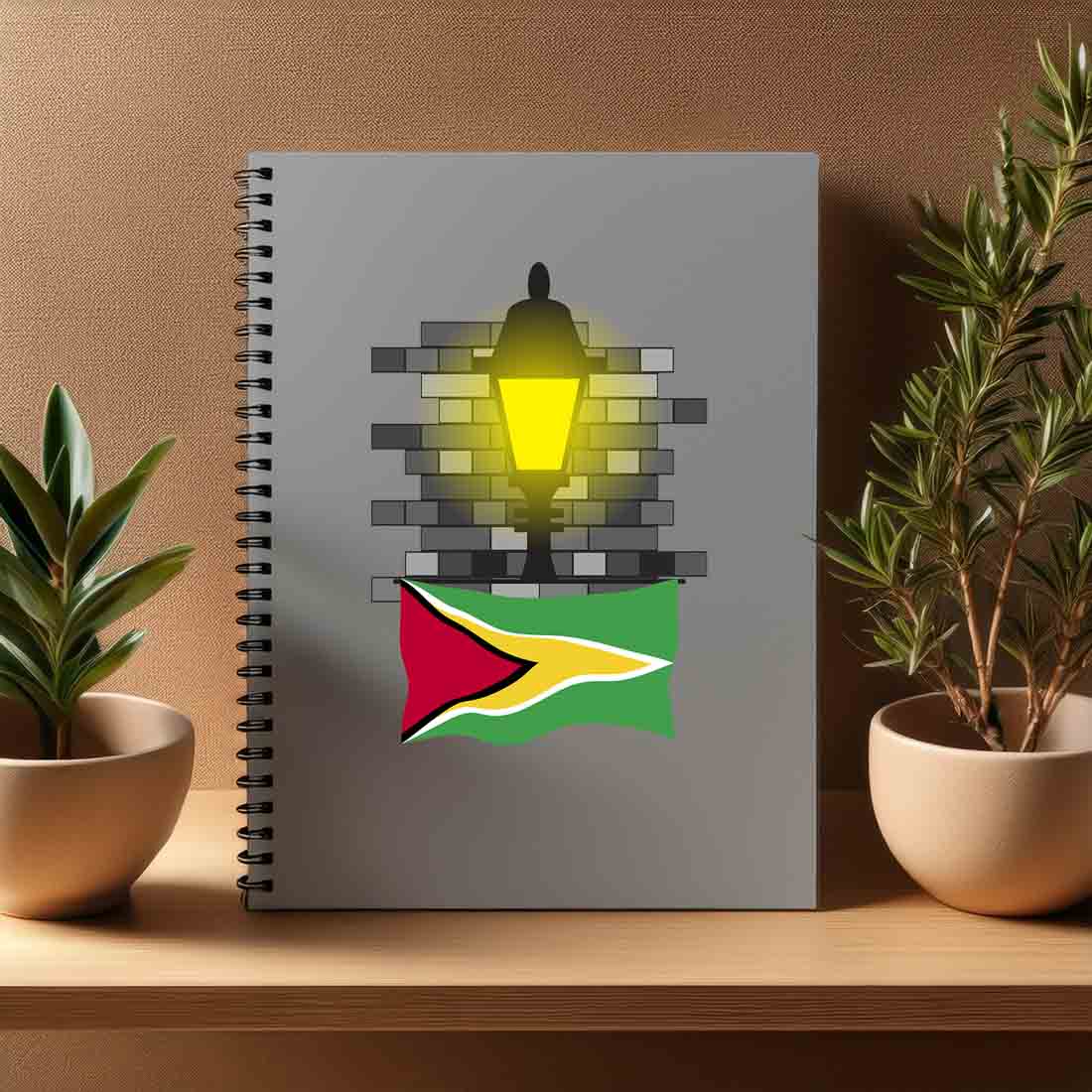 Guyana  Street Lamp Bricks Notebook