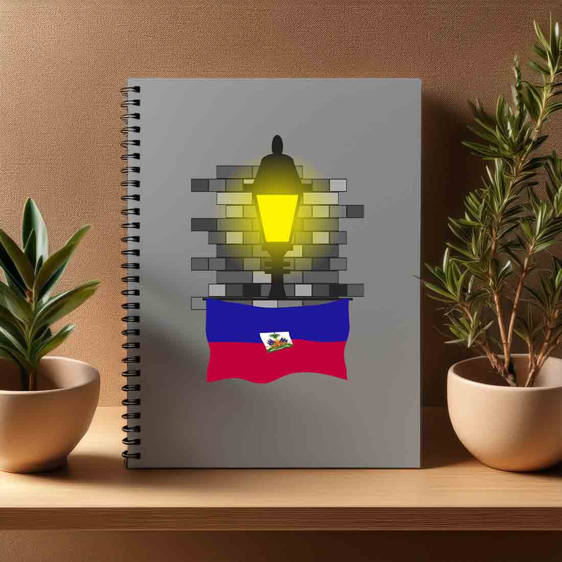 Haiti  Street Lamp Bricks Notebook