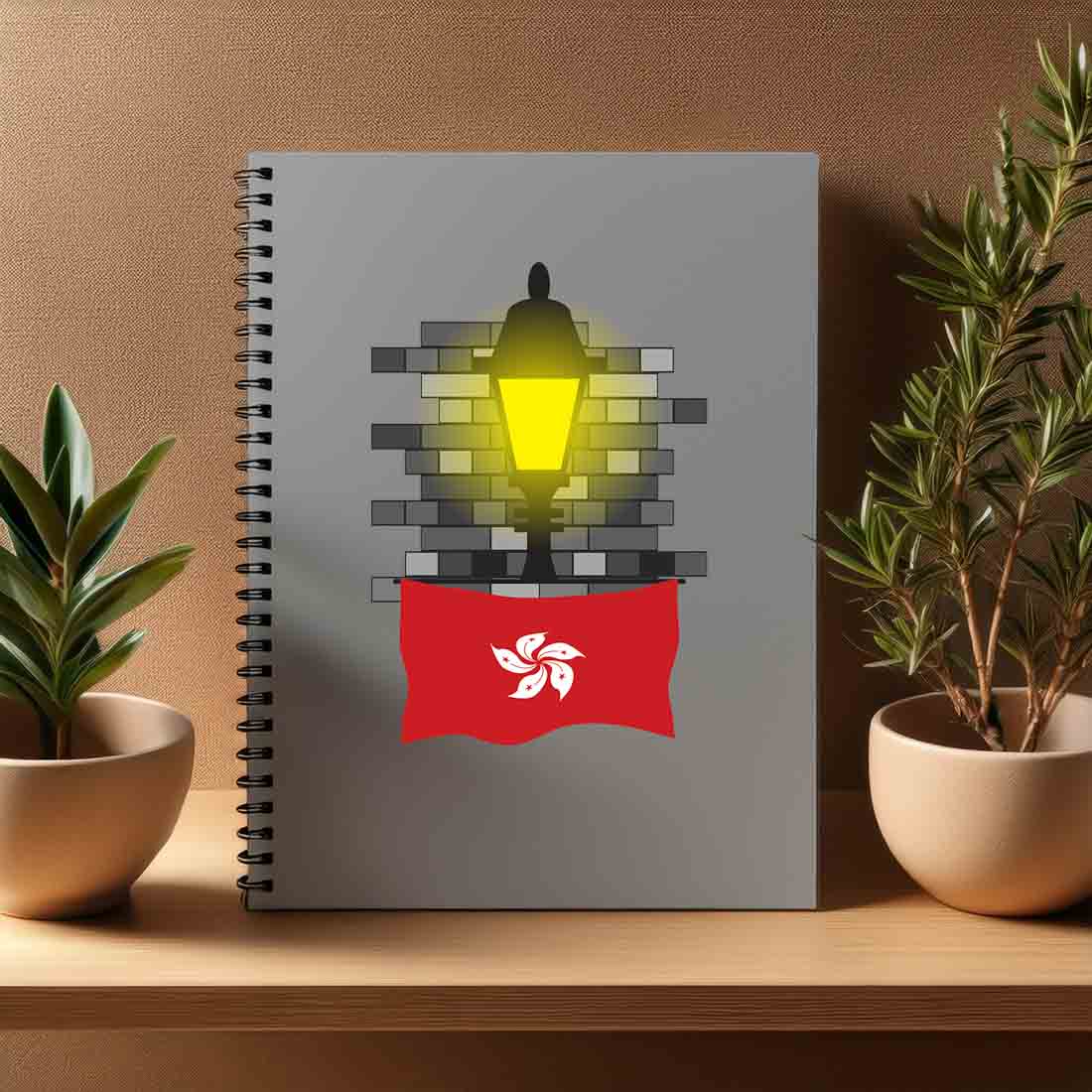 Hong Kong  Street Lamp Bricks Notebook