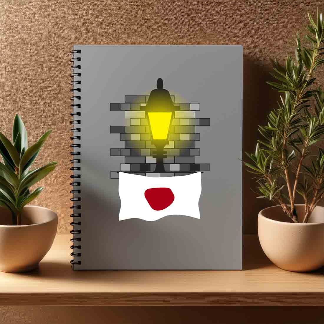 Japan  Street Lamp Bricks Notebook
