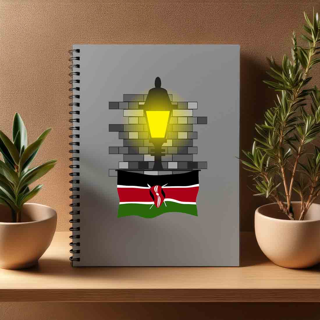Kenya  Street Lamp Bricks Notebook