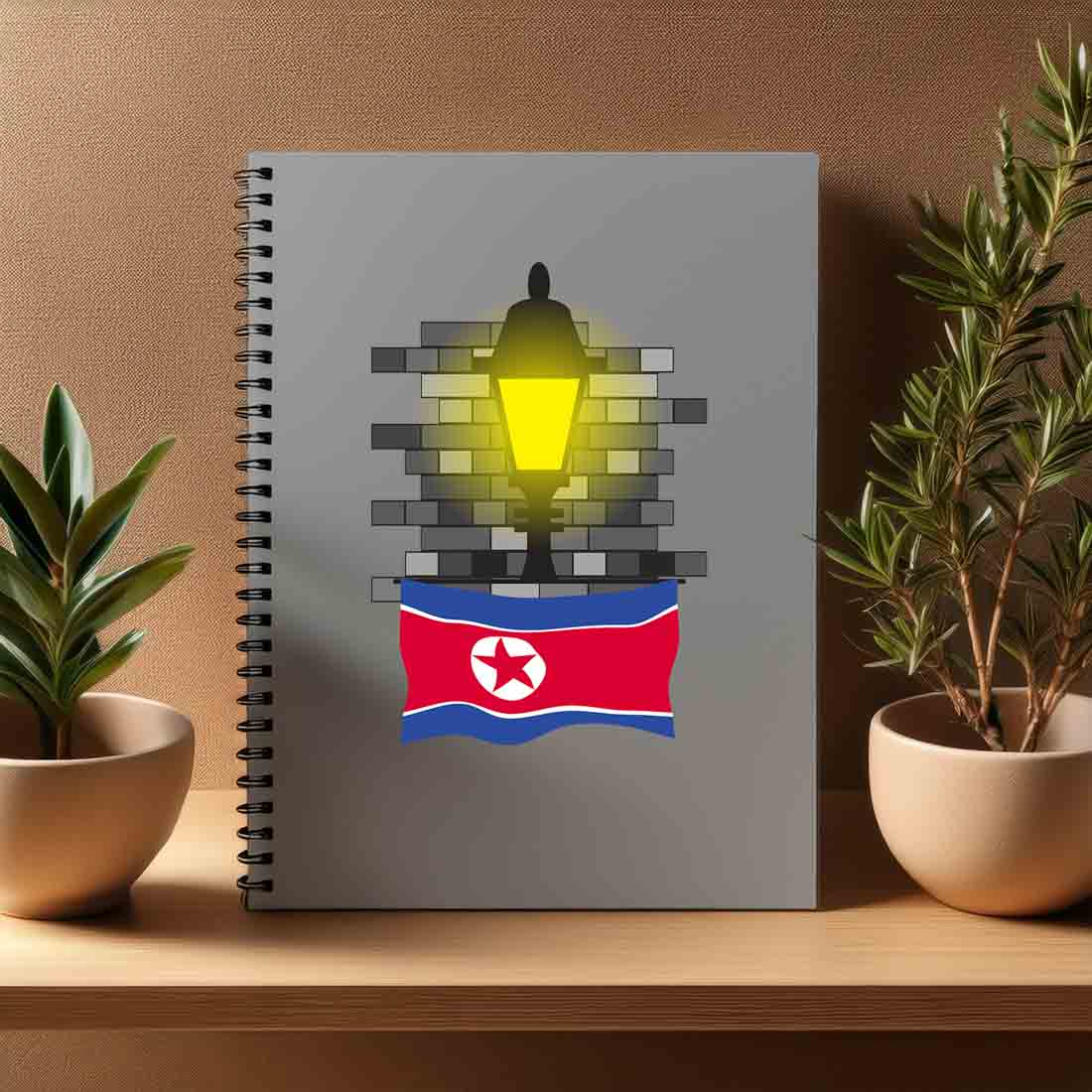 Korea North  Street Lamp Bricks Notebook