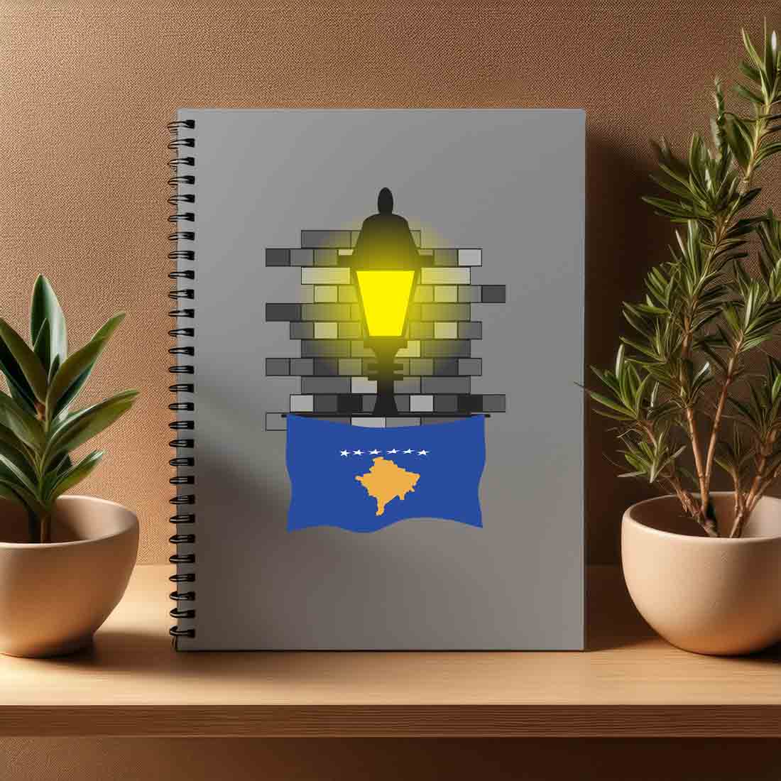 Kosovo  Street Lamp Bricks Notebook