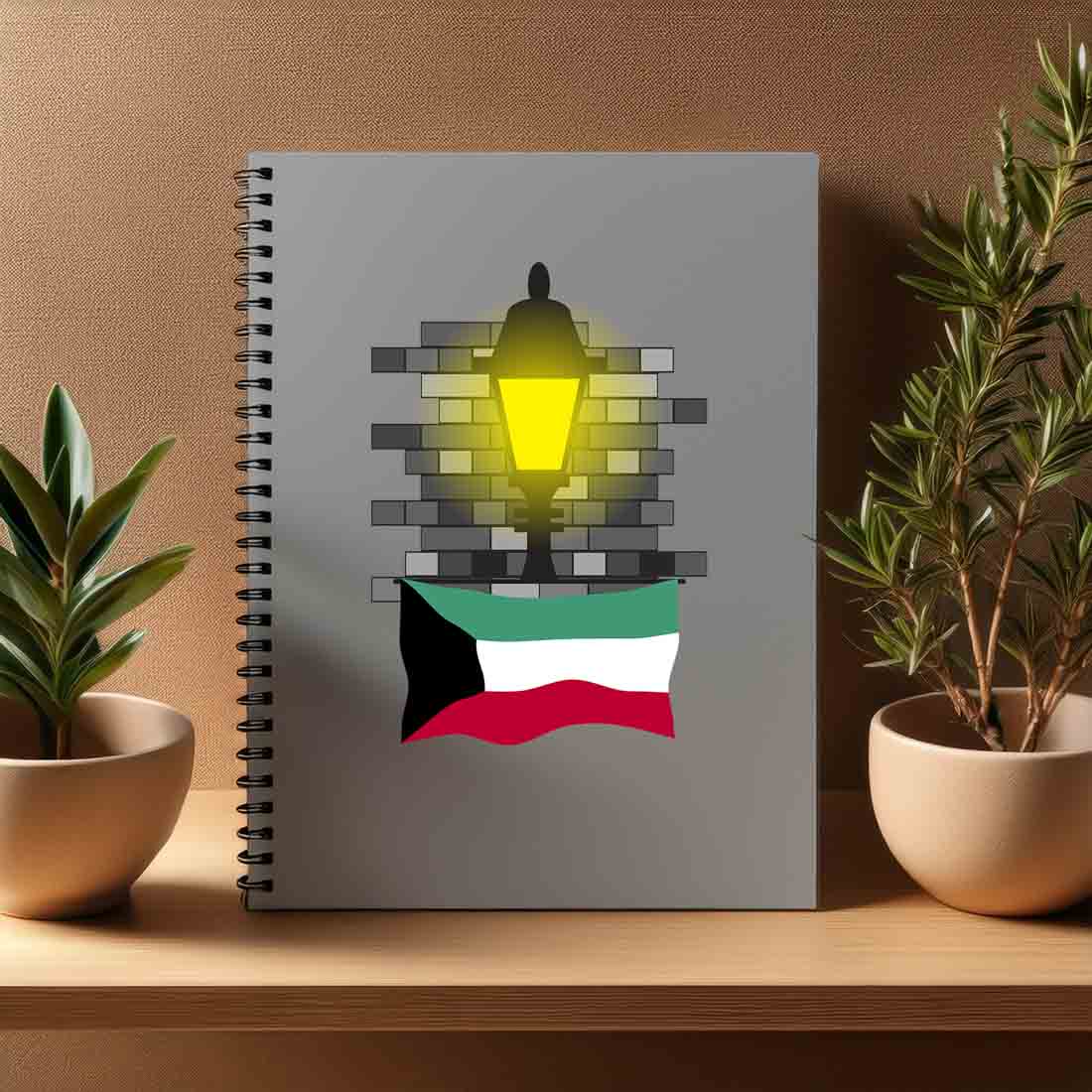 Kuwait  Street Lamp Bricks Notebook