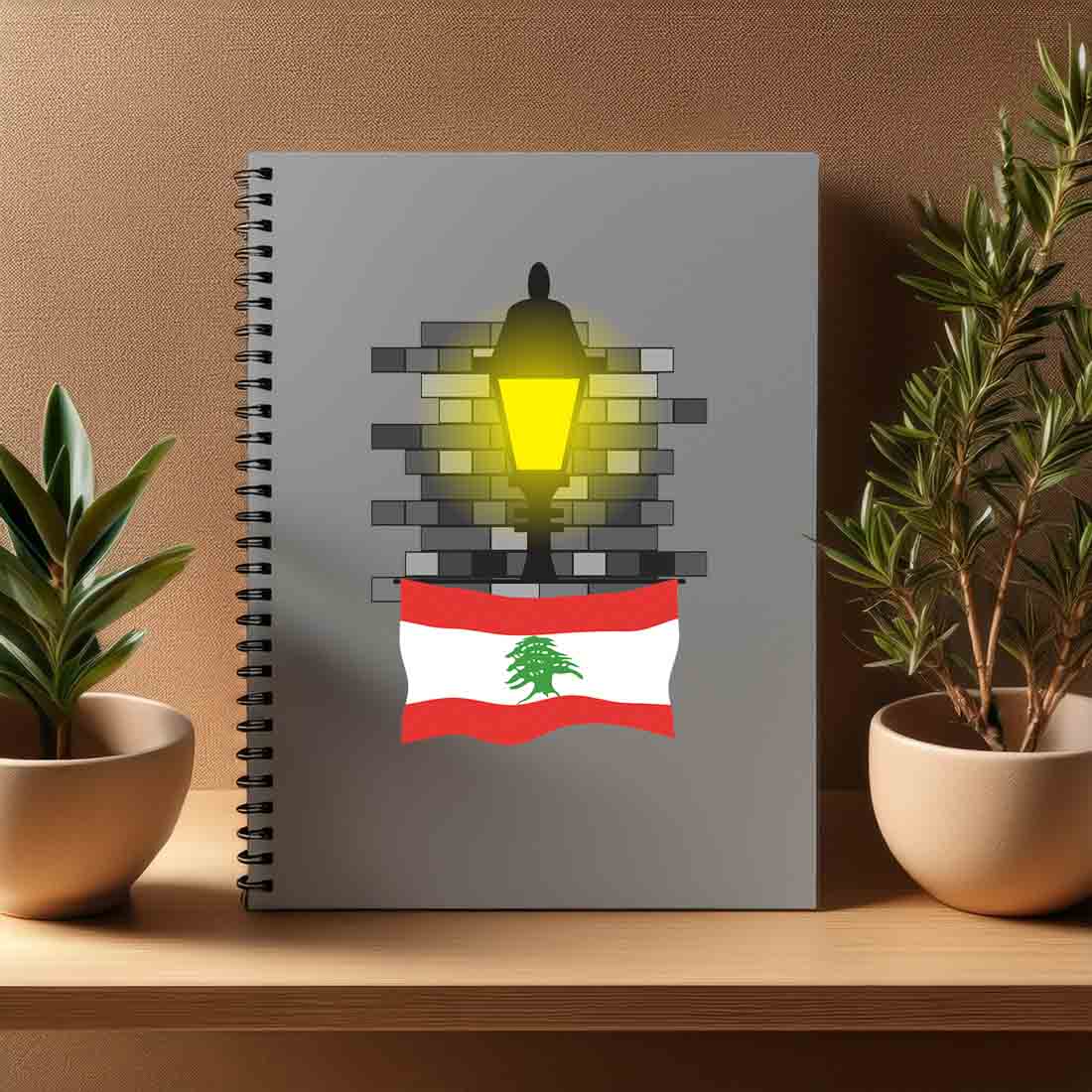 Lebanon  Street Lamp Bricks Notebook