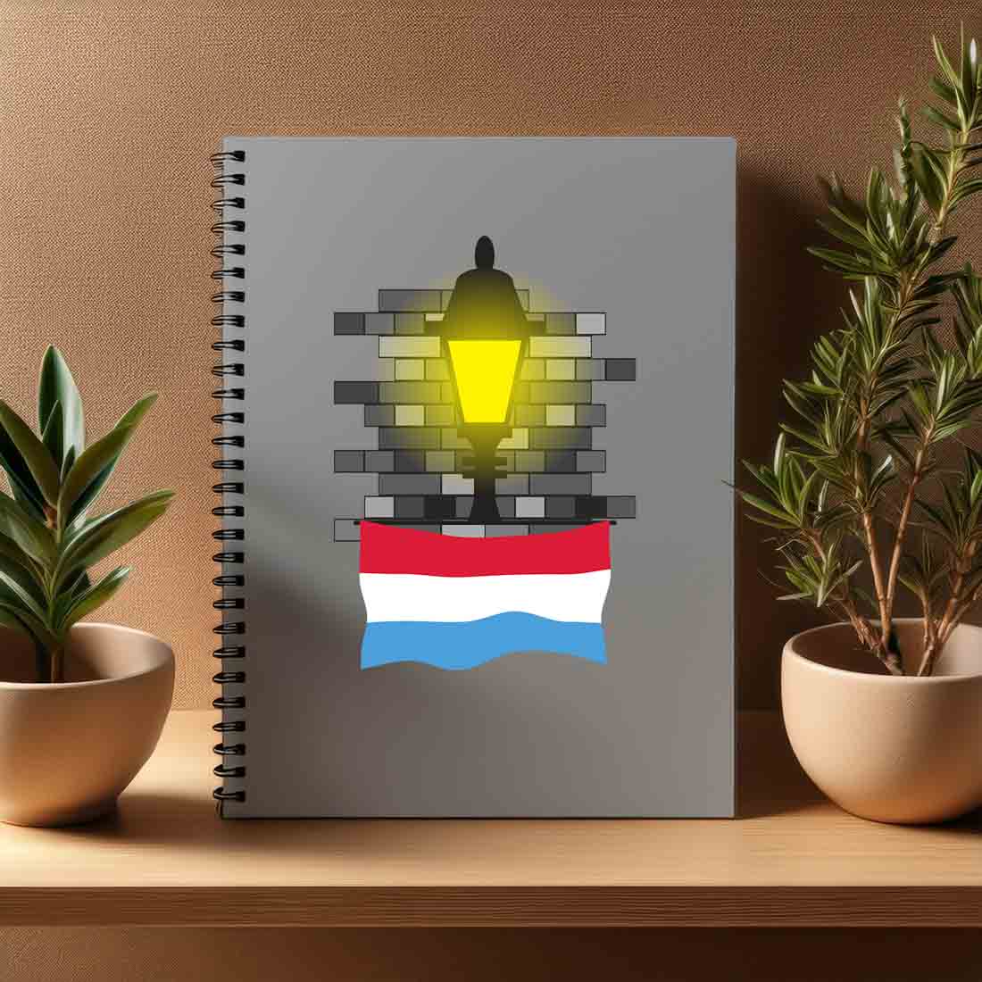Luxembourg  Street Lamp Bricks Notebook
