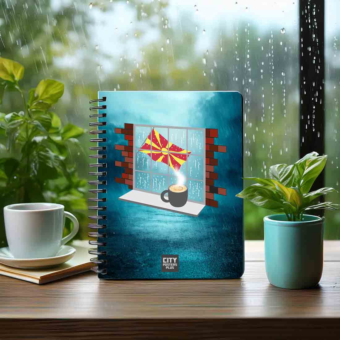 Macedonia Coffee Rain Notebook
