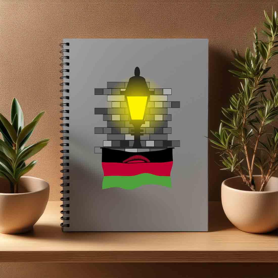 Malawi  Street Lamp Bricks Notebook