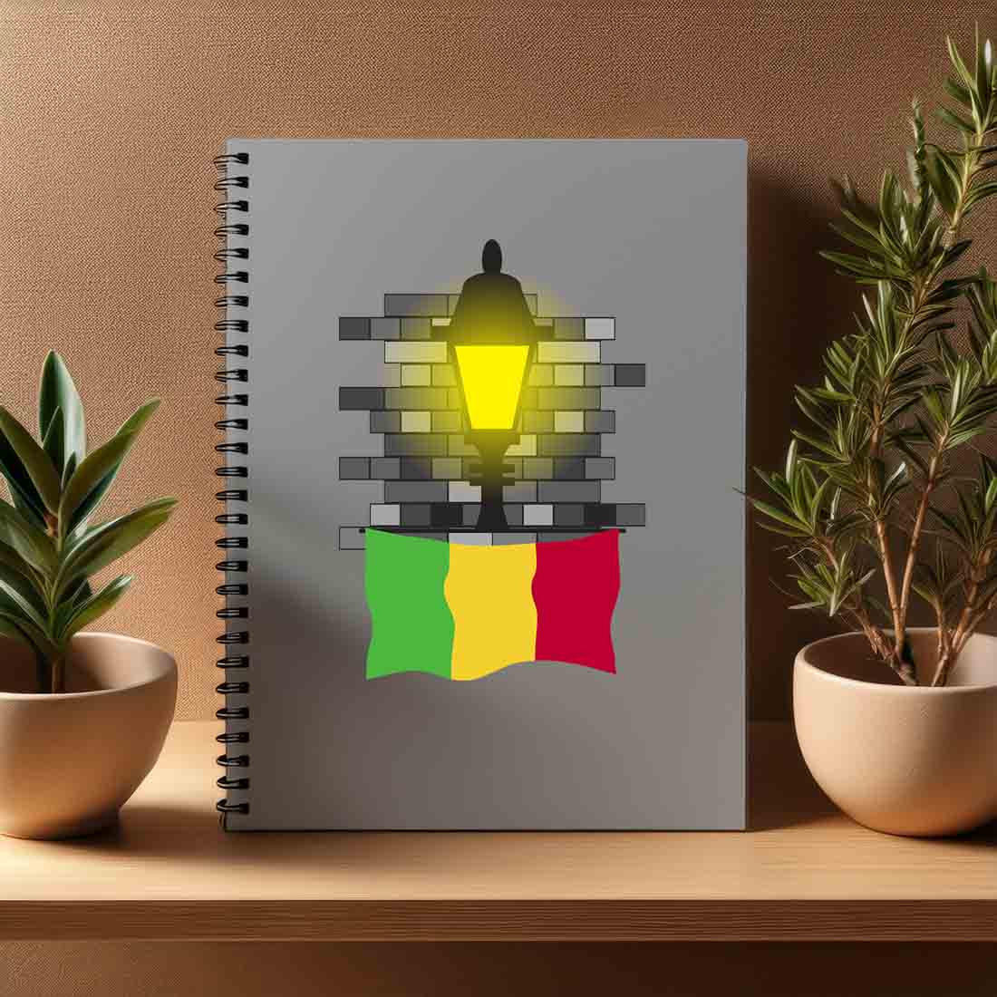 Mali  Street Lamp Bricks Notebook