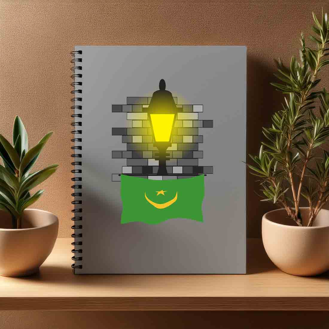 Mauritania  Street Lamp Bricks Notebook