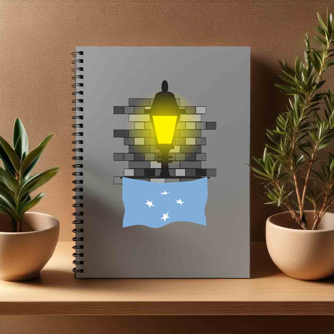 Micronesia Federated States  Street Lamp Bricks Notebook