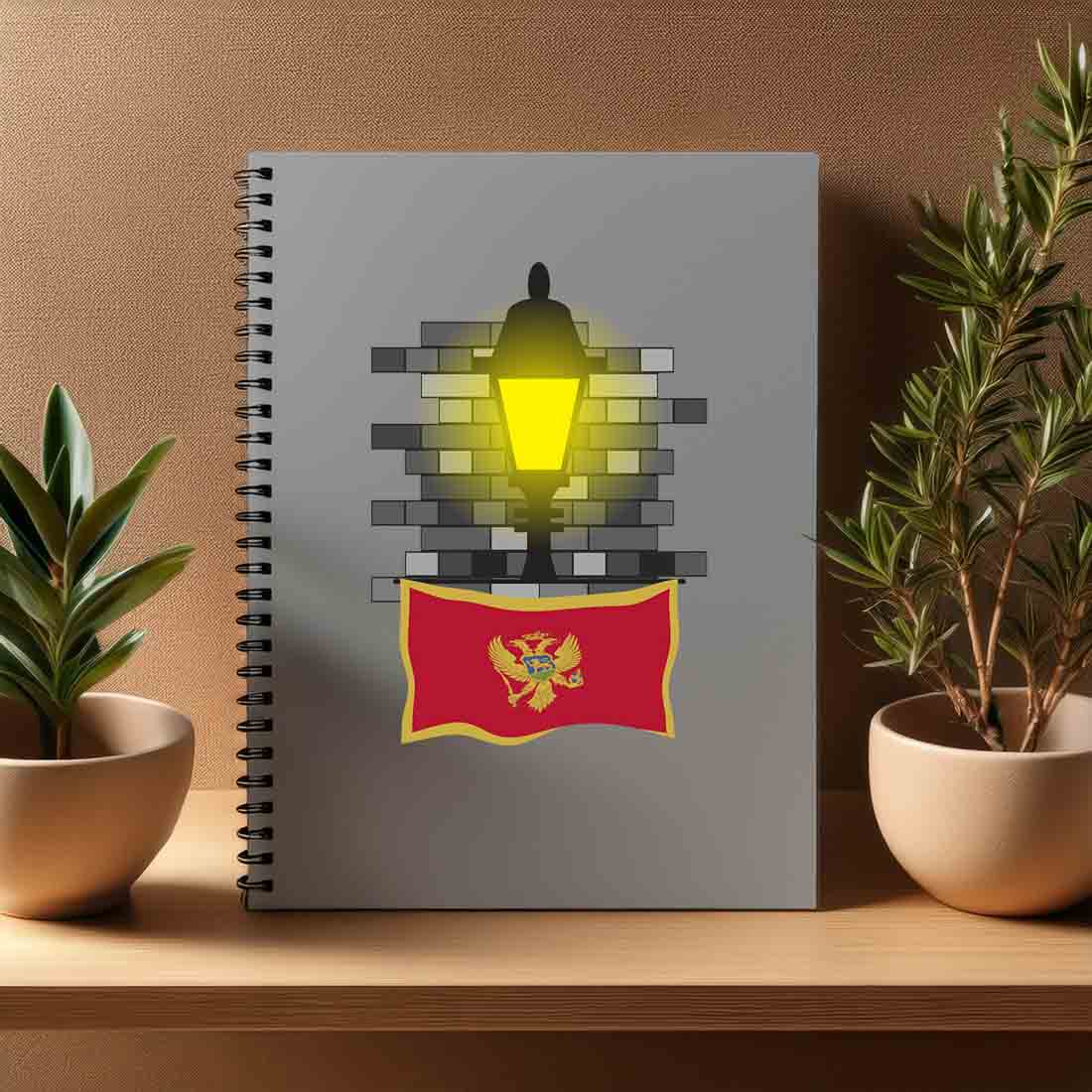 Montenegro  Street Lamp Bricks Notebook