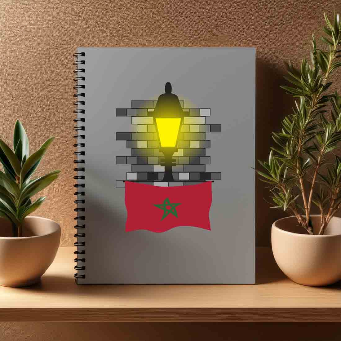 Morocco  Street Lamp Bricks Notebook