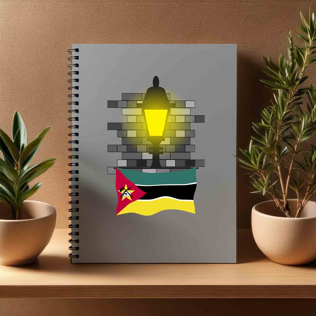 Mozambique  Street Lamp Bricks Notebook
