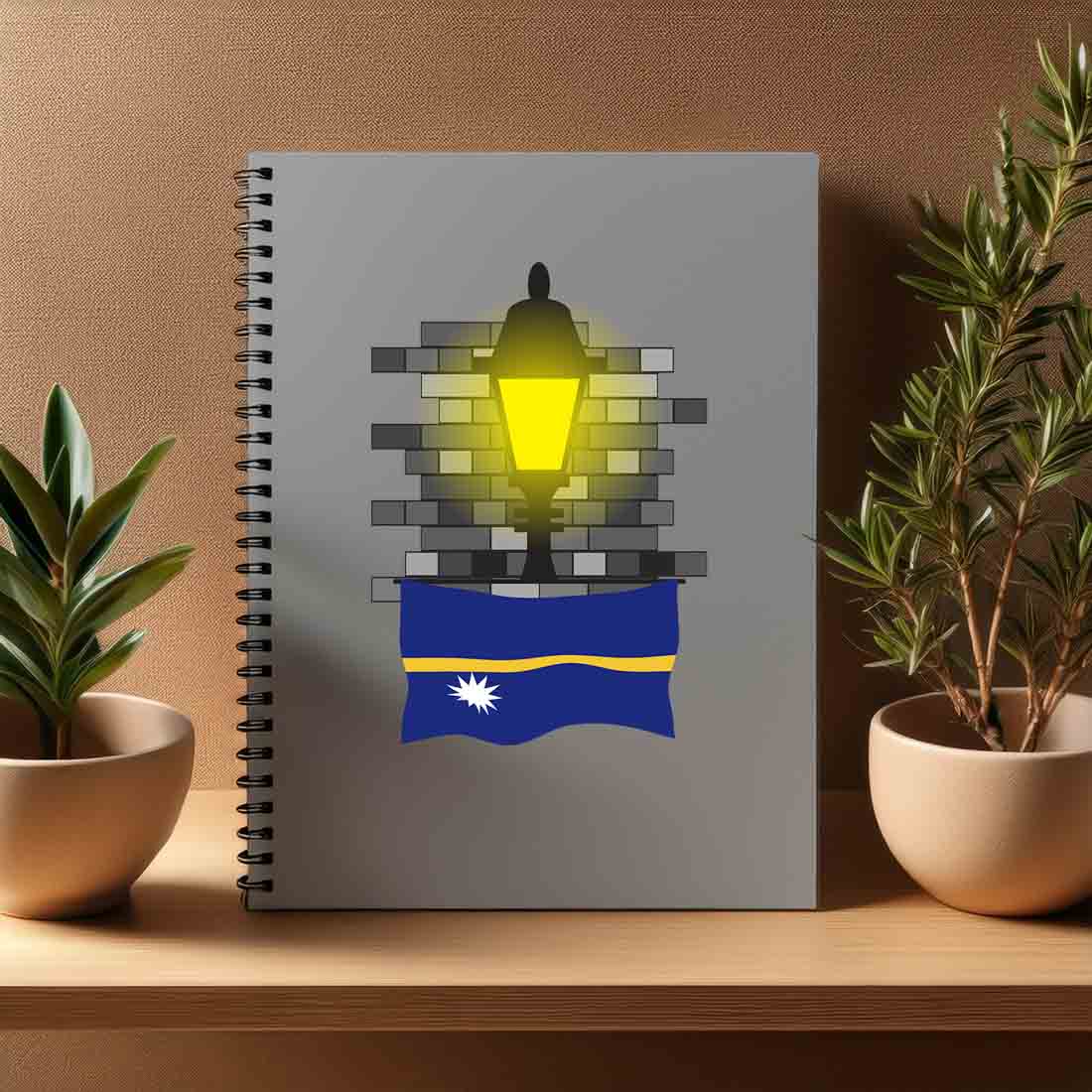 Nauru  Street Lamp Bricks Notebook