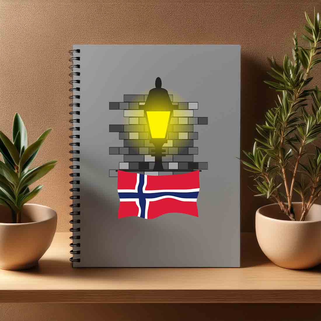 Norway  Street Lamp Bricks Notebook