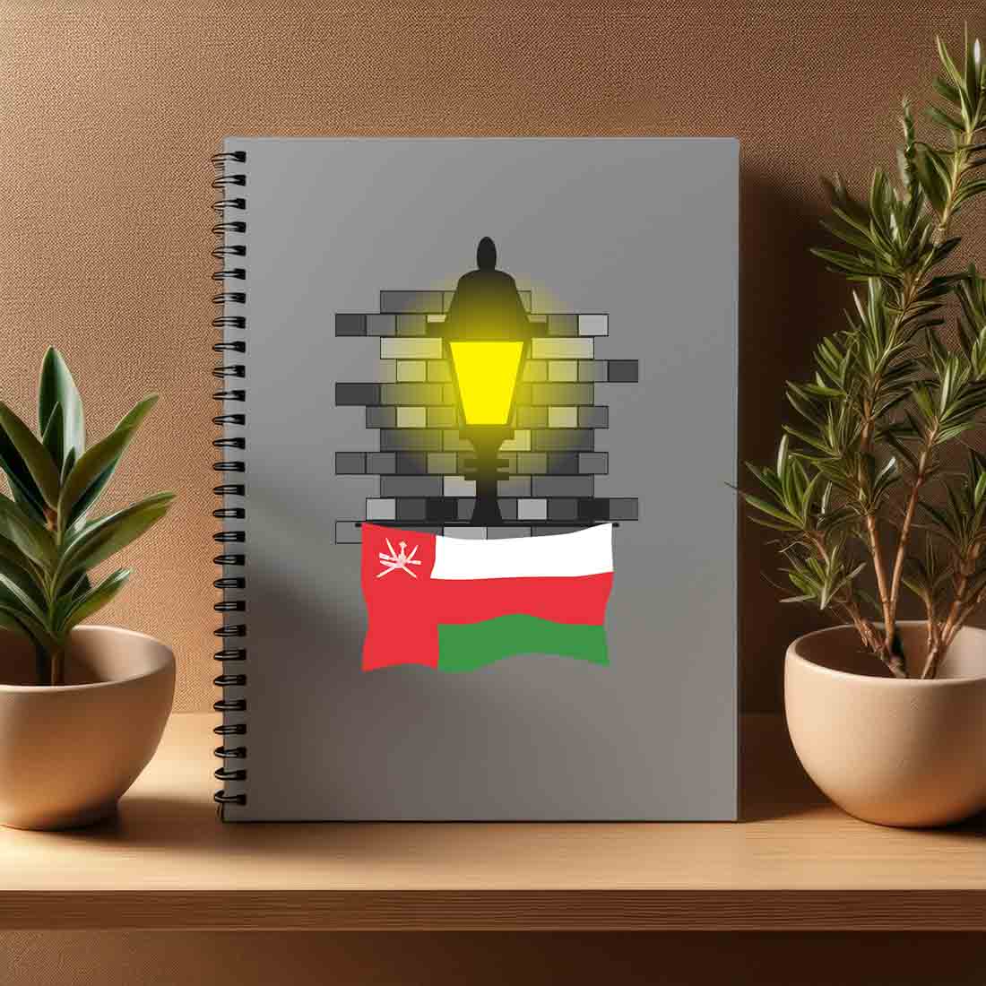 Oman  Street Lamp Bricks Notebook