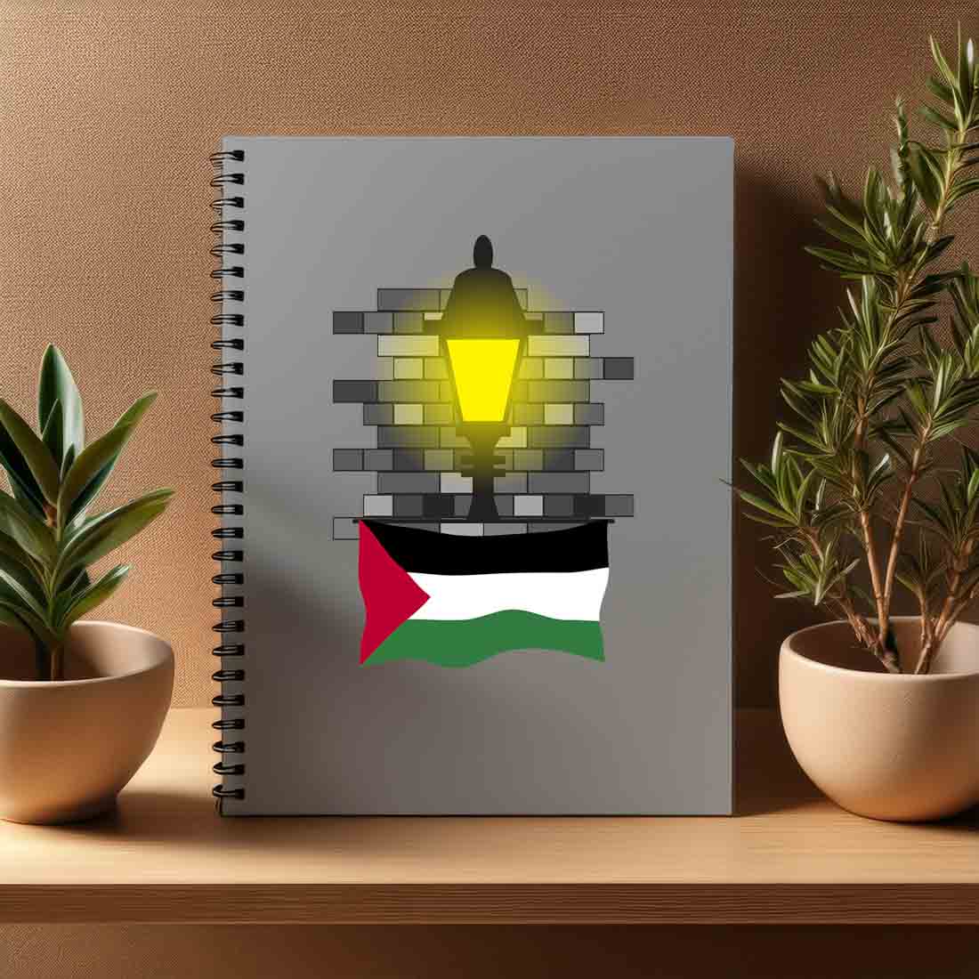 Palestine  Street Lamp Bricks Notebook