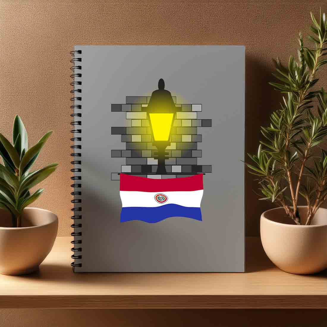 Paraguay  Street Lamp Bricks Notebook