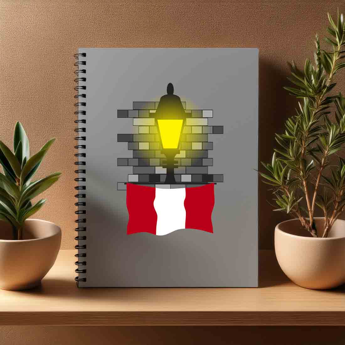 Peru  Street Lamp Bricks Notebook