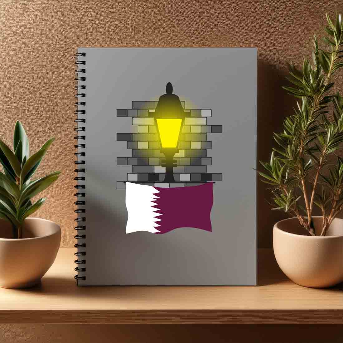 Qatar  Street Lamp Bricks Notebook