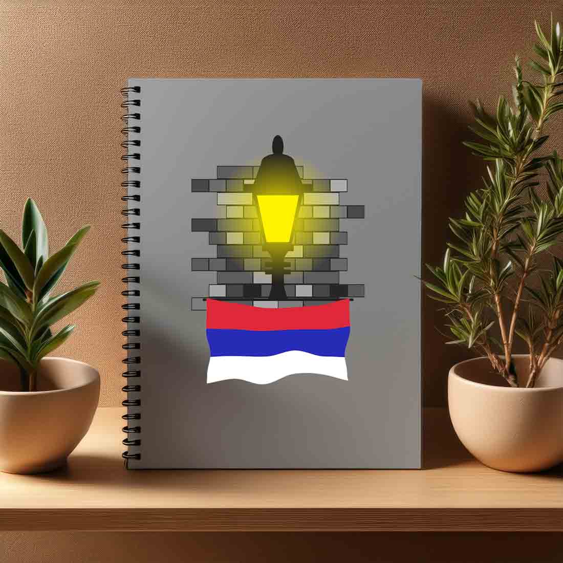 Republika Srpska  Street Lamp Bricks Notebook