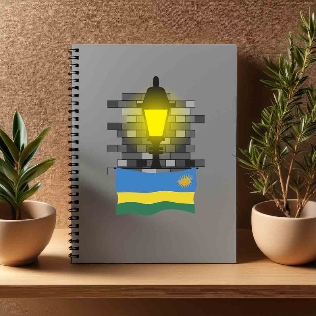 Rwanda  Street Lamp Bricks Notebook