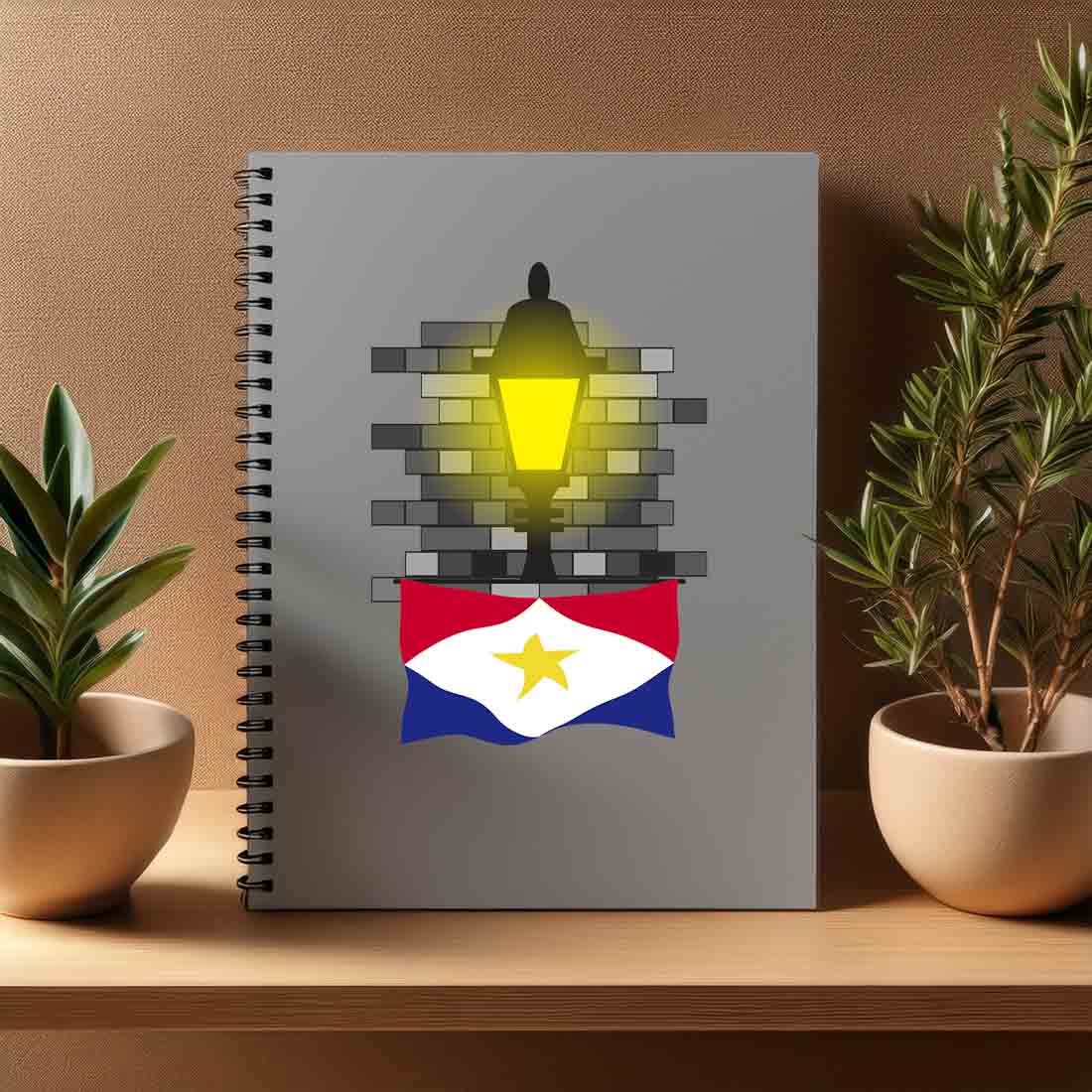 Saba  Street Lamp Bricks Notebook