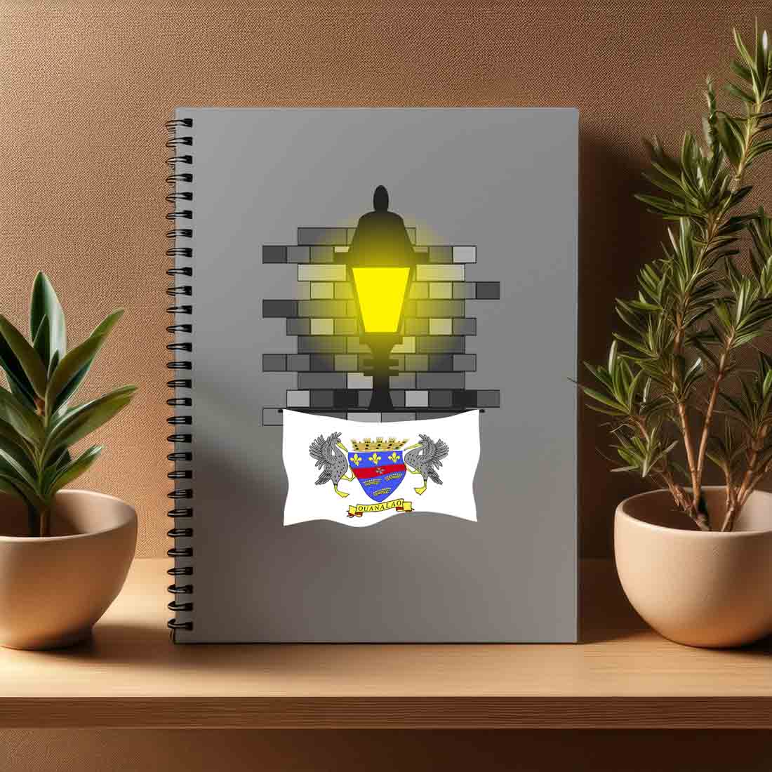 Saint Barthelemy  Street Lamp Bricks Notebook